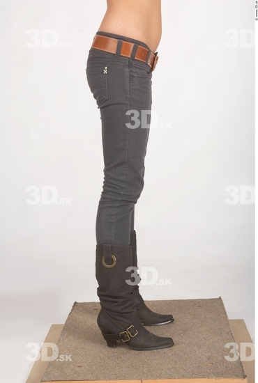 Leg Whole Body Woman Casual Jeans Slim Studio photo references