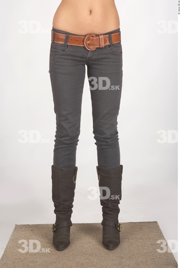 Leg Whole Body Woman Casual Jeans Slim Studio photo references