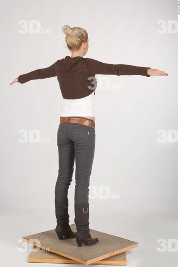 Whole Body Woman T poses Casual Slim Studio photo references