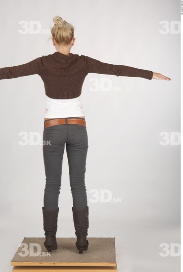 Whole Body Woman T poses Casual Slim Studio photo references