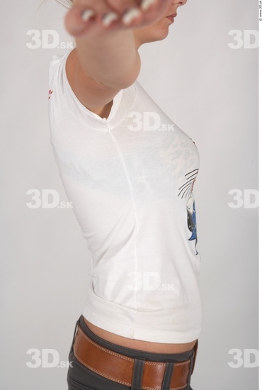 Upper Body Whole Body Woman Casual Shirt T shirt Slim Studio photo references