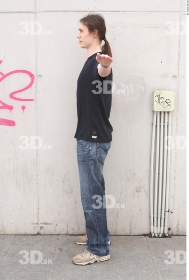 Whole Body Man T poses Casual T shirt Slim Street photo references