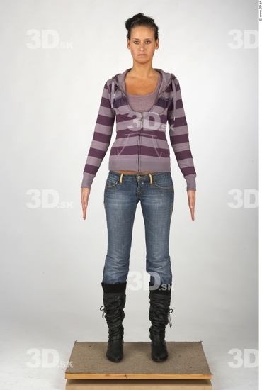 Whole Body Woman Casual Slim Studio photo references