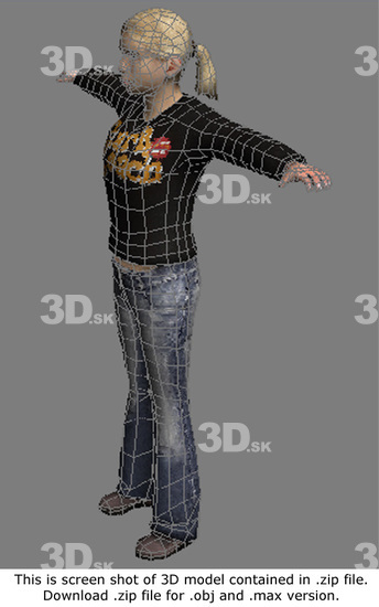 Whole Body Woman White Casual 3D Models