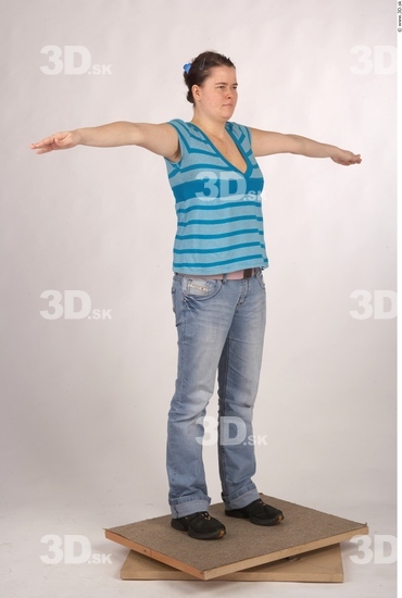 Whole Body Woman T poses Casual Overweight Studio photo references