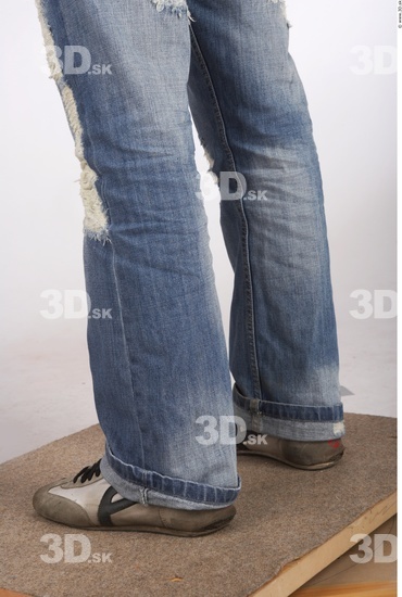 Calf Whole Body Man Casual Jeans Slim Studio photo references