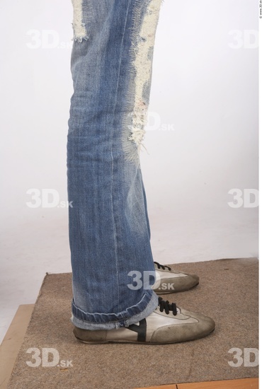 Calf Whole Body Man Casual Jeans Slim Studio photo references