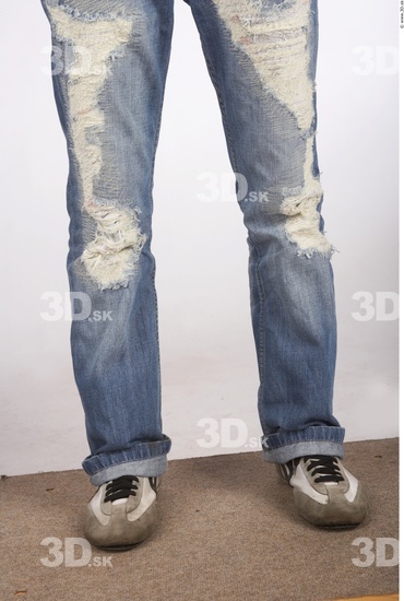 Calf Whole Body Man Casual Jeans Slim Studio photo references