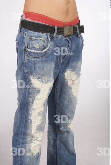 Thigh Whole Body Man Casual Jeans Slim Studio photo references