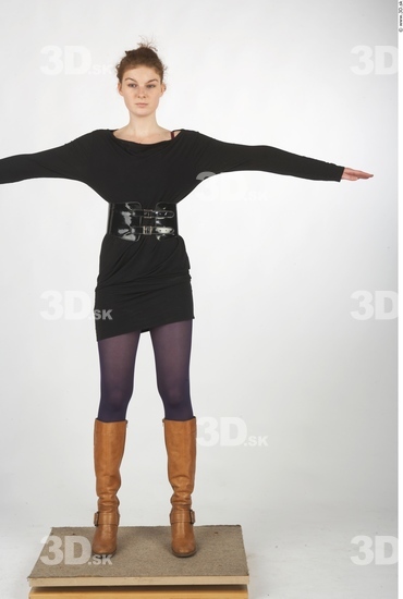 Whole Body Woman T poses Casual Slim Studio photo references