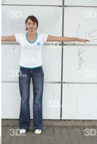 Whole Body Woman T poses White Casual Slim