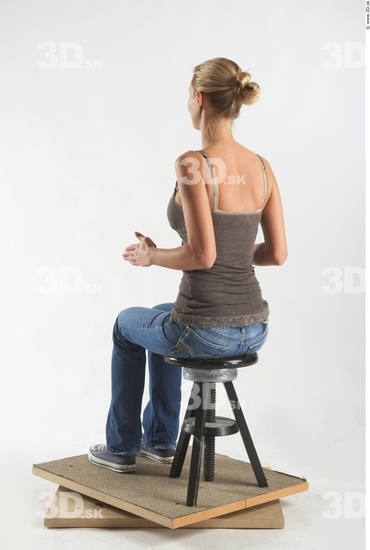 Whole Body Woman Artistic poses White Casual Slim