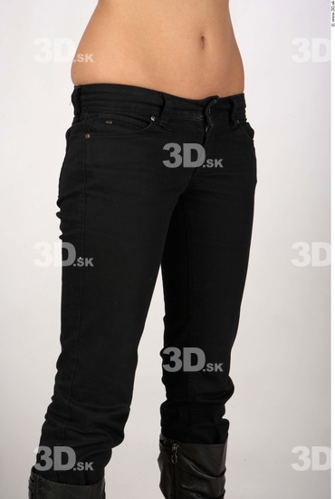 Thigh Whole Body Woman Casual Jeans Slim Studio photo references