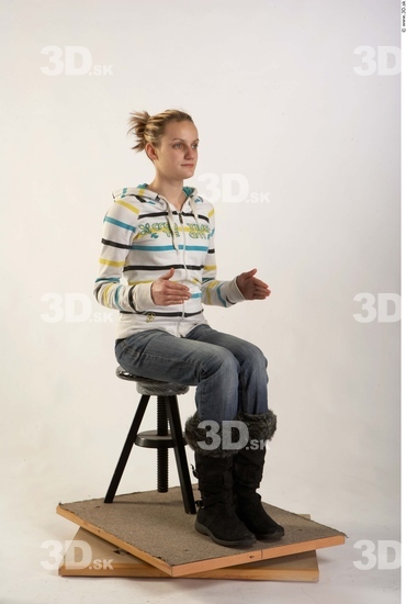 Whole Body Woman Artistic poses White Casual Slim