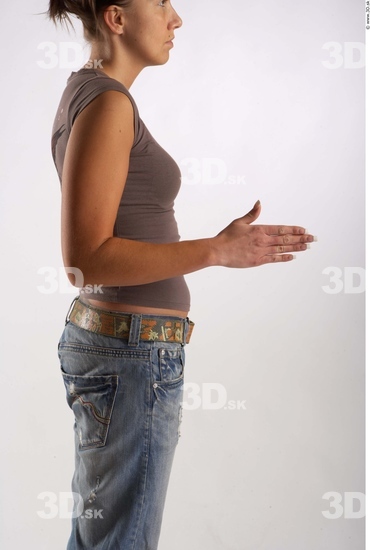 Arm Woman Animation references White Casual T shirt Average