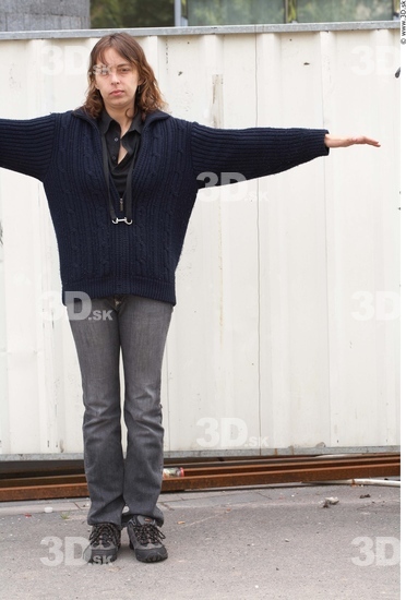 Whole Body Woman T poses White Casual Average