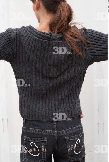 Upper Body Woman White Casual Sweater Average