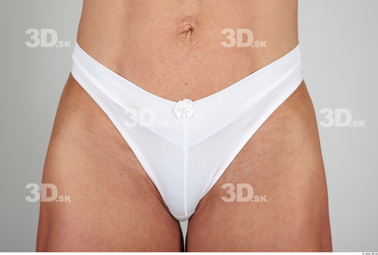 Whole Body Woman White Underwear Muscular