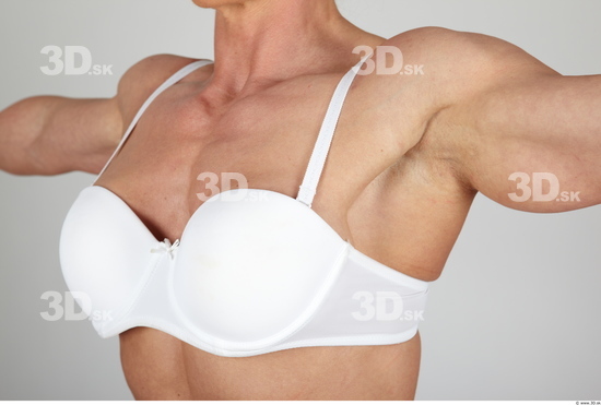 Whole Body Woman White Underwear Muscular