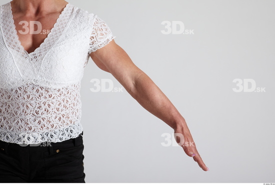 Arm Woman Animation references White Casual T shirt Muscular