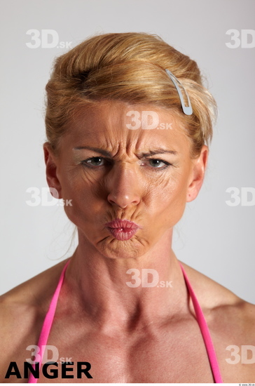 Face Emotions Woman White Muscular