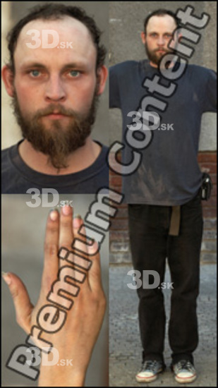 Man Casual Average Bearded Street photo references