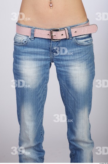 Thigh Whole Body Woman Casual Jeans Slim Studio photo references