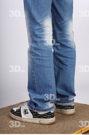 Calf Whole Body Woman Casual Jeans Slim Studio photo references