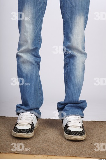 Calf Whole Body Woman Casual Jeans Slim Studio photo references