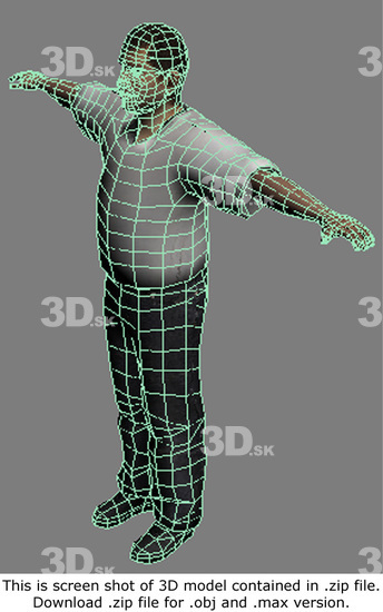 Whole Body Man White Casual Average 3D Models