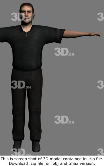 Whole Body Man White Casual Average 3D Models