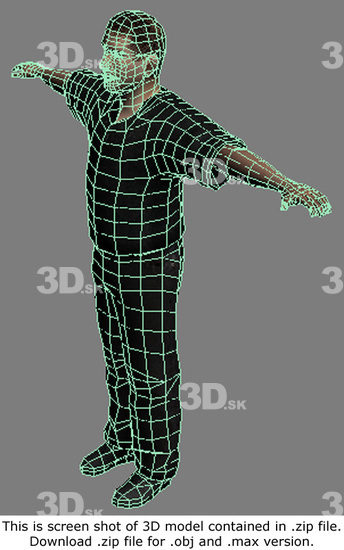 Whole Body Man White Casual Average 3D Models