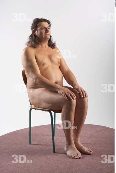 Whole Body Man Animation references White Nude Overweight Male Studio Poses