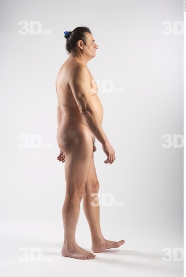 Whole Body Man Animation references White Nude Overweight Male Studio Poses