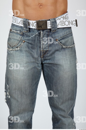 Thigh Man Casual Jeans Muscular Studio photo references