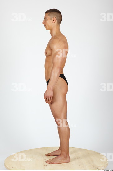 Whole Body Man Animation references Sports Swimsuit Muscular Studio photo references