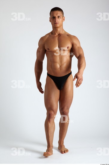 Whole Body Man Animation references White Sports Swimsuit Muscular