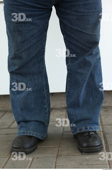 Calf Man White Casual Jeans Overweight