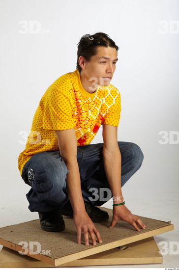 Whole Body Man Asian Casual Average Studio photo references