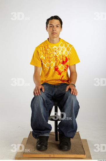 Whole Body Man Artistic poses Asian Casual Average Studio photo references