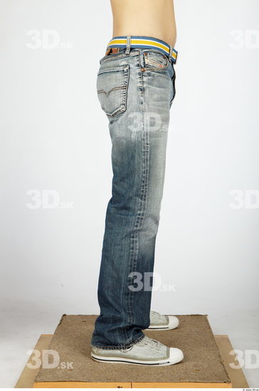 Leg Whole Body Man Animation references Nude Casual Jeans Slim Studio photo references