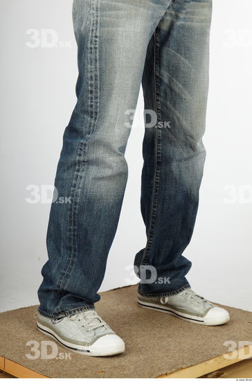 Calf Whole Body Man Animation references Nude Casual Jeans Slim Studio photo references