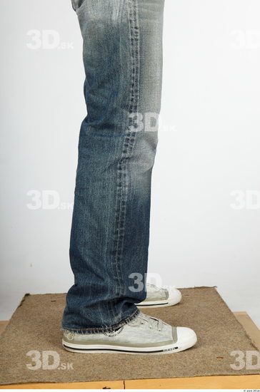 Calf Whole Body Man Animation references Nude Casual Jeans Slim Studio photo references