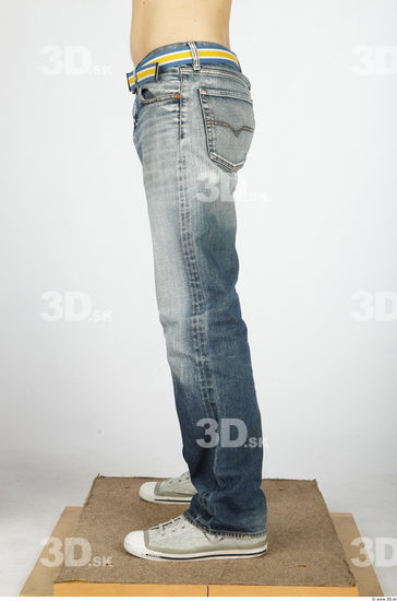 Leg Whole Body Man Animation references Nude Casual Jeans Slim Studio photo references