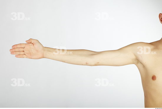 Arm Whole Body Man Animation references Nude Slim Studio photo references