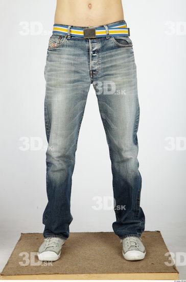 Leg Whole Body Man Animation references Nude Casual Jeans Slim Studio photo references