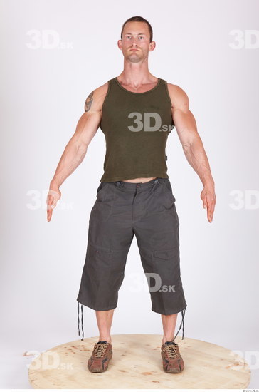 Whole Body Man Animation references Casual Muscular Studio photo references