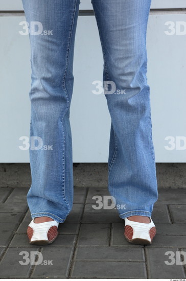 Calf Woman Casual Jeans Average Street photo references