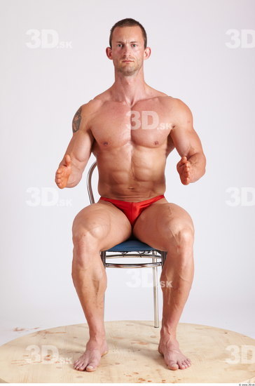 Whole Body Man Artistic poses White Underwear Muscular