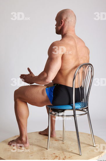 Whole Body Man Artistic poses White Sports Swimsuit Muscular